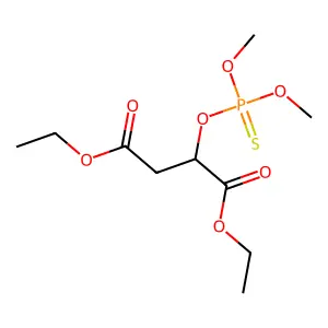 Butanedioic acid, [(dimethoxyphosphinothioyl)oxy]-, diethyl ester structure