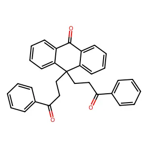 10,10-Bis(3-oxo-3-phenyl-propyl)anthracen-9-one structure
