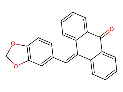 10-Piperonylidene-9-anthrone structure