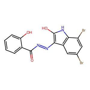 N'-(5,7-dibromo-2-oxoindol-3-yl)-2-hydroxybenzohydrazide structure