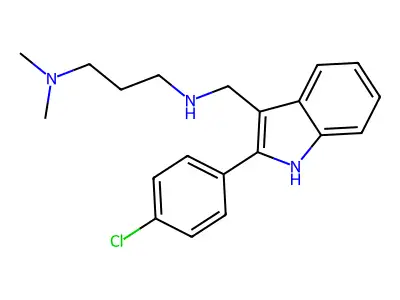 1,3-Propanediamine, N'-((2-(4-chlorophenyl)-1H-indol-3-yl)methyl)-N,N-dimethyl- structure