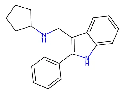 1H-Indole-3-methanamine, N-cyclopentyl-2-phenyl- structure