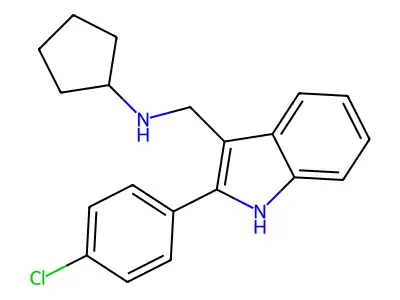 1H-Indole-3-methanamine, 2-(4-chlorophenyl)-N-cyclopentyl- structure