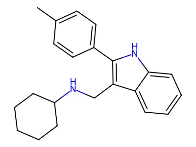 1H-Indole-3-methanamine, N-cyclohexyl-2-(4-methylphenyl)- structure
