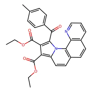 diethyl 11-(4-methylbenzoyl)pyrrolo[1,2-a][1,10]phenanthroline-9,10-dicarboxylate structure