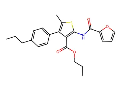 Propyl 2-(2-furoylamino)-5-methyl-4-(4-propylphenyl)-3-thiophenecarboxylate structure