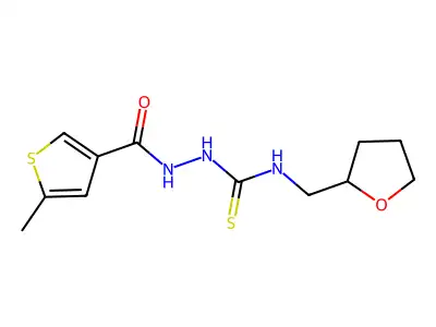 1-[(5-Methylthiophene-3-carbonyl)amino]-3-(oxolan-2-ylmethyl)thiourea structure