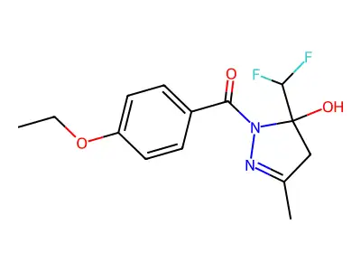 [5-(difluoromethyl)-5-hydroxy-3-methyl-4,5-dihydro-1H-pyrazol-1-yl](4-ethoxyphenyl)methanone structure