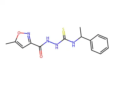 1-[(5-Methyl-1,2-oxazole-3-carbonyl)amino]-3-(1-phenylethyl)thiourea structure