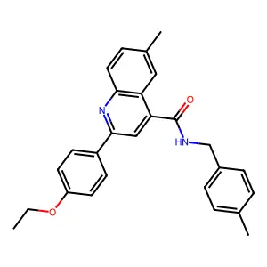 2-(4-ethoxyphenyl)-6-methyl-N-[(4-methylphenyl)methyl]quinoline-4-carboxamide structure
