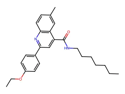 2-(4-ethoxyphenyl)-N-heptyl-6-methylquinoline-4-carboxamide structure