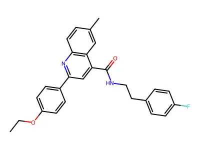 2-(4-ethoxyphenyl)-N-[2-(4-fluorophenyl)ethyl]-6-methylquinoline-4-carboxamide structure