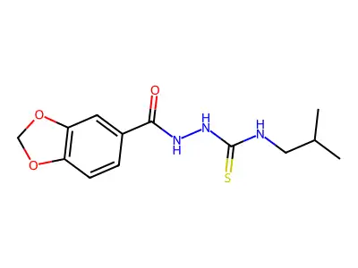 2-(1,3-benzodioxol-5-ylcarbonyl)-N-isobutylhydrazinecarbothioamide structure