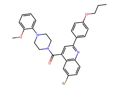 [6-bromo-2-(4-propoxyphenyl)quinolin-4-yl]-[4-(2-methoxyphenyl)piperazin-1-yl]methanone structure
