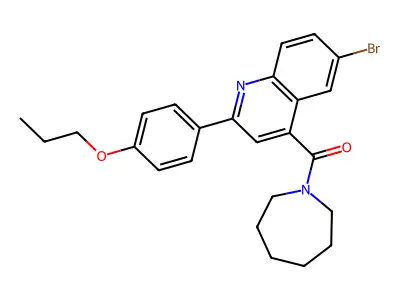 Azepan-1-yl-[6-bromo-2-(4-propoxyphenyl)quinolin-4-yl]methanone structure