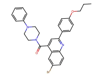 [6-Bromo-2-(4-propoxyphenyl)quinolin-4-yl]-(4-phenylpiperazin-1-yl)methanone structure