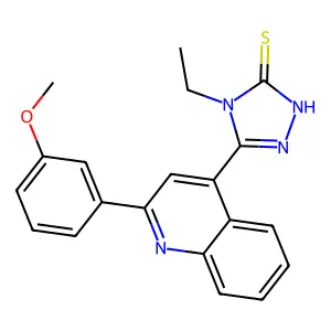 4-ethyl-3-[2-(3-methoxyphenyl)quinolin-4-yl]-1H-1,2,4-triazole-5-thione structure