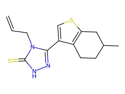 4-allyl-5-(6-methyl-4,5,6,7-tetrahydro-1-benzothien-3-yl)-4H-1,2,4-triazole-3-thiol structure