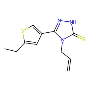 4-allyl-5-(5-ethylthien-3-yl)-4H-1,2,4-triazole-3-thiol structure