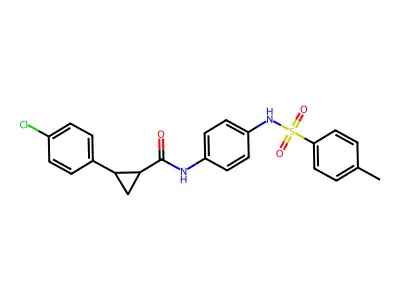2-(4-chlorophenyl)-N-(4-{[(4-methylphenyl)sulfonyl]amino}phenyl)cyclopropanecarboxamide structure