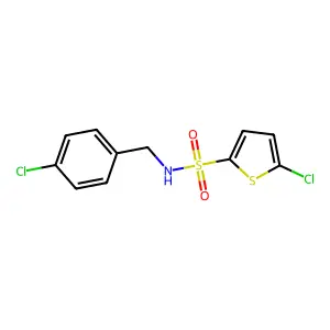 5-chloro-N-[(4-chlorophenyl)methyl]thiophene-2-sulfonamide structure