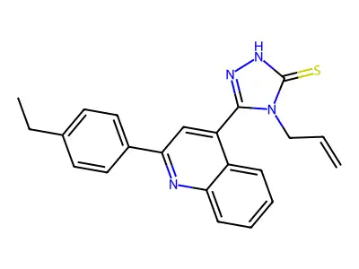 3H-1,2,4-Triazole-3-thione, 5-[2-(4-ethylphenyl)-4-quinolinyl]-2,4-dihydro-4-(2-propen-1-yl)- structure