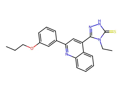 4-ethyl-3-[2-(3-propoxyphenyl)quinolin-4-yl]-1H-1,2,4-triazole-5-thione structure