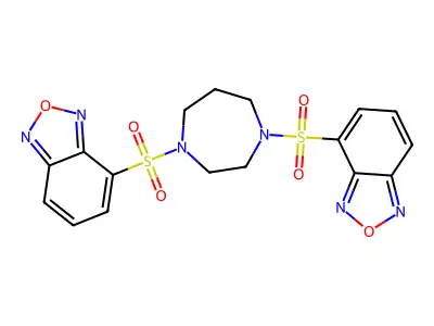 4-[[4-(2,1,3-benzoxadiazol-4-ylsulfonyl)-1,4-diazepan-1-yl]sulfonyl]-2,1,3-benzoxadiazole structure