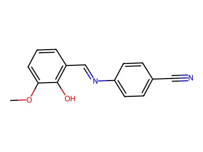 4-{[(1E)-(2-hydroxy-3-methoxyphenyl)methylene]amino}benzonitrile structure