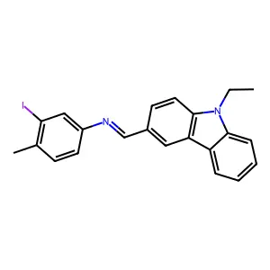 N-[(E)-(9-ethyl-9H-carbazol-3-yl)methylidene]-3-iodo-4-methylaniline structure