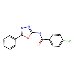 4-chloro-N-(5-phenyl-1,3,4-oxadiazol-2-yl)benzamide structure