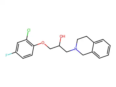 1-(2-chloro-4-fluorophenoxy)-3-(3,4-dihydro-1H-isoquinolin-2-yl)propan-2-ol structure