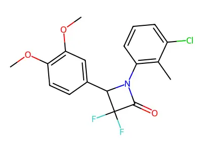1-(3-Chloro-2-methylphenyl)-4-(3,4-dimethoxyphenyl)-3,3-difluoroazetidin-2-one structure