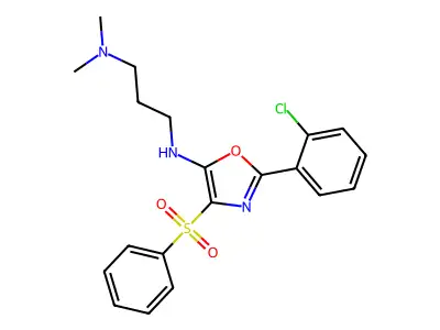 4-(BENZENESULFONYL)-2-(2-CHLOROPHENYL)-N-[3-(DIMETHYLAMINO)PROPYL]-1,3-OXAZOL-5-AMINE structure