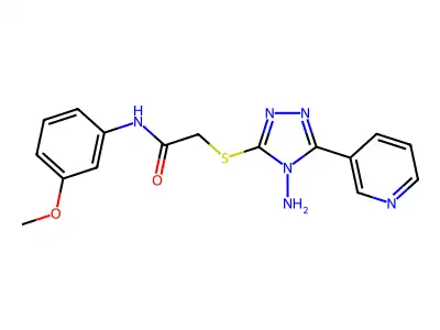 2-((4-amino-5-(pyridin-3-yl)-4H-1,2,4-triazol-3-yl)thio)-N-(3-methoxyphenyl)acetamide structure