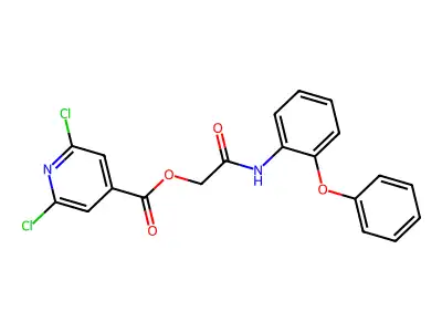 [(2-Phenoxyphenyl)carbamoyl]methyl 2,6-dichloropyridine-4-carboxylate structure