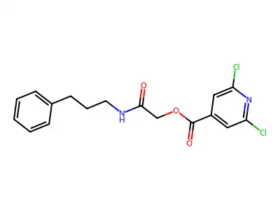 [(3-Phenylpropyl)carbamoyl]methyl 2,6-dichloropyridine-4-carboxylate structure