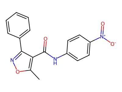 5-methyl-N-(4-nitrophenyl)-3-phenyl-1,2-oxazole-4-carboxamide structure