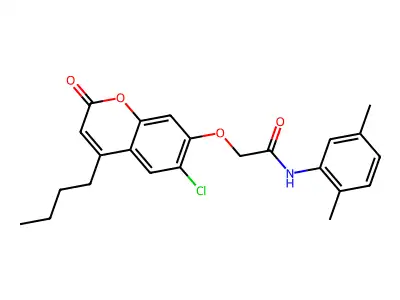 2-[(4-butyl-6-chloro-2-oxo-2H-chromen-7-yl)oxy]-N-(2,5-dimethylphenyl)acetamide structure