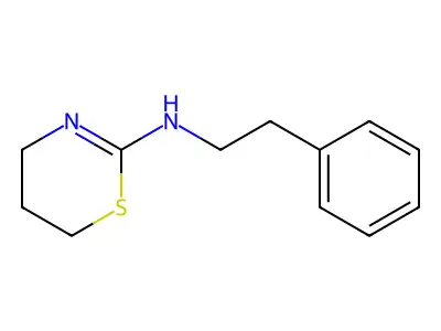 4H-1,3-Thiazin-2-amine, 5,6-dihydro-N-(2-phenylethyl)- structure