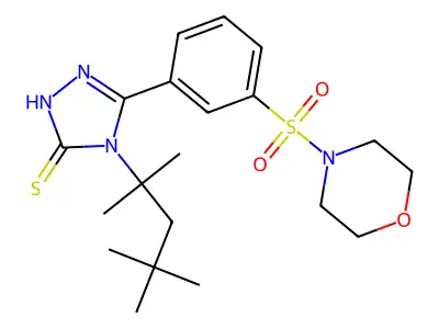 5-[3-(morpholine-4-sulfonyl)phenyl]-4-(2,4,4-trimethylpentan-2-yl)-4H-1,2,4-triazole-3-thiol structure