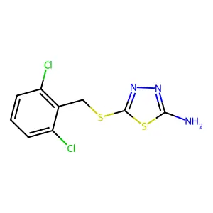 5-{[(2,6-Dichlorophenyl)methyl]sulfanyl}-1,3,4-thiadiazol-2-amine structure