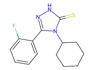 4-cyclohexyl-5-(2-fluorophenyl)-4H-1,2,4-triazole-3-thiol structure