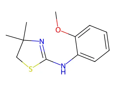 N-(2-methoxyphenyl)-4,4-dimethyl-4,5-dihydro-1,3-thiazol-2-amine structure