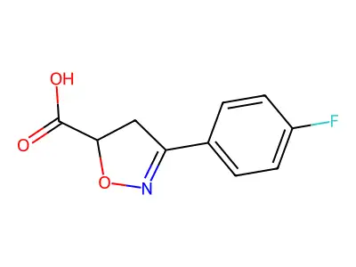 3-(4-Fluorophenyl)-4,5-dihydro-1,2-oxazole-5-carboxylic acid structure