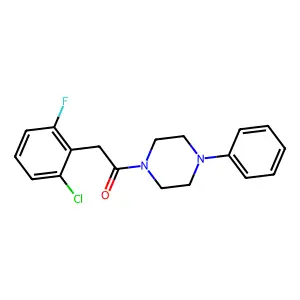 2-(2-Chloro-6-fluorophenyl)-1-(4-phenylpiperazin-1-yl)ethanone structure