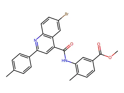 methyl 3-[[6-bromo-2-(4-methylphenyl)quinoline-4-carbonyl]amino]-4-methylbenzoate structure
