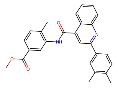 Methyl 3-[[2-(3,4-dimethylphenyl)quinoline-4-carbonyl]amino]-4-methylbenzoate structure