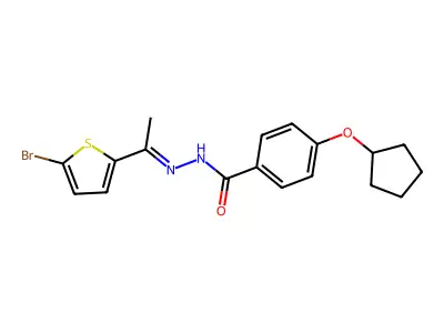 N-[(E)-1-(5-bromothiophen-2-yl)ethylideneamino]-4-cyclopentyloxybenzamide structure