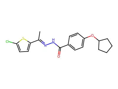 N-[(E)-1-(5-chlorothiophen-2-yl)ethylideneamino]-4-cyclopentyloxybenzamide structure